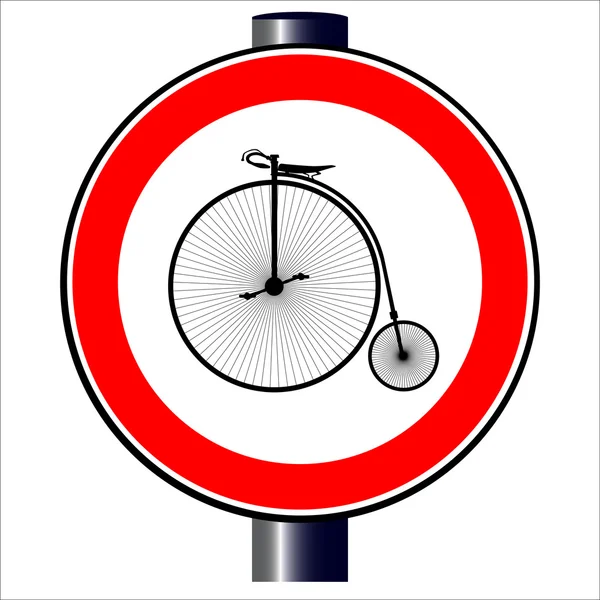 Penny Farthing Traffic Sign — Stock Vector