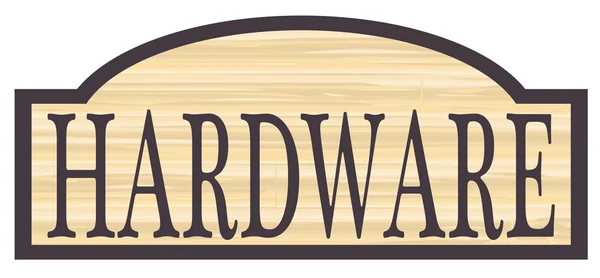 Señal de tienda de hardware de madera — Archivo Imágenes Vectoriales