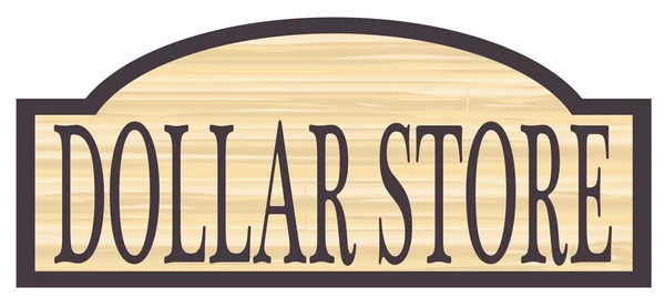 Signe de magasin Dollar en bois — Image vectorielle