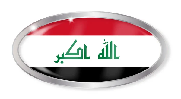 Овальная кнопка иракского флага — стоковый вектор