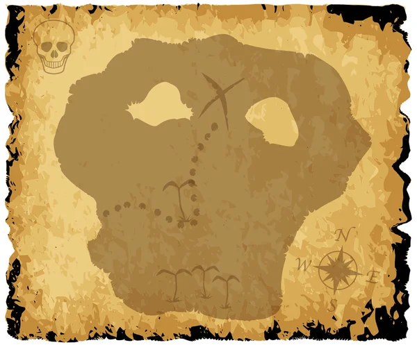 Vecchia mappa del tesoro dei pirati — Vettoriale Stock