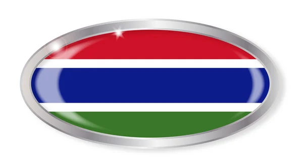 Гамбійського прапор кнопку Овал — стоковий вектор