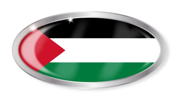 Bandeira palestina botão oval — Vetor de Stock