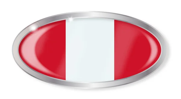 Flaga Peru owalny przycisk — Wektor stockowy