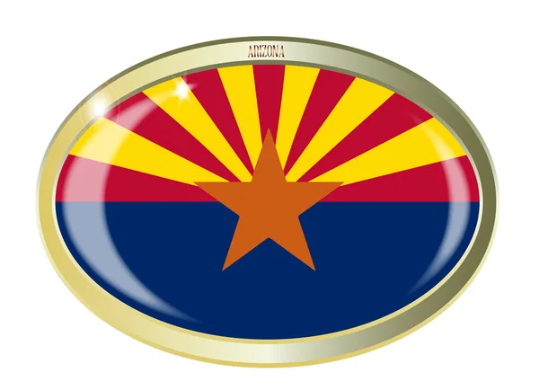 Owalne Flaga stanu Arizona — Wektor stockowy