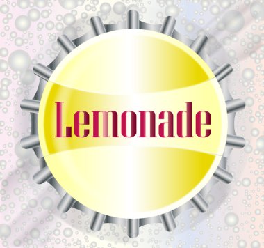 Lemonade Bottle Cap With Bubbles clipart