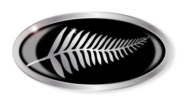 New Zealand Silver Fern Button — Stock Vector