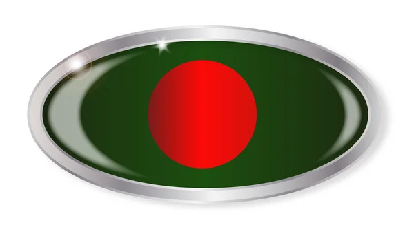 Bouton ovale drapeau du Bangladesh — Image vectorielle