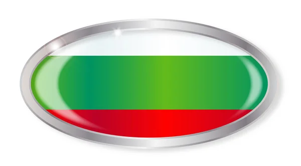 Bulgaria Flag Oval Button — Stock Vector