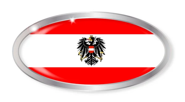 Austrian Flag Oval Button — Stock Vector