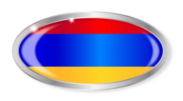 Ovaler Knopf der armenischen Flagge — Stockvektor