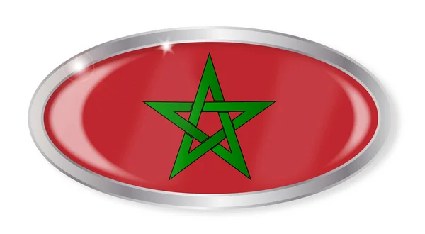 Morocco Flag Oval Button — Stock Vector