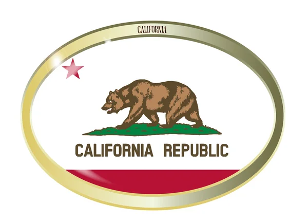 California State vlag ovale knop — Stockvector