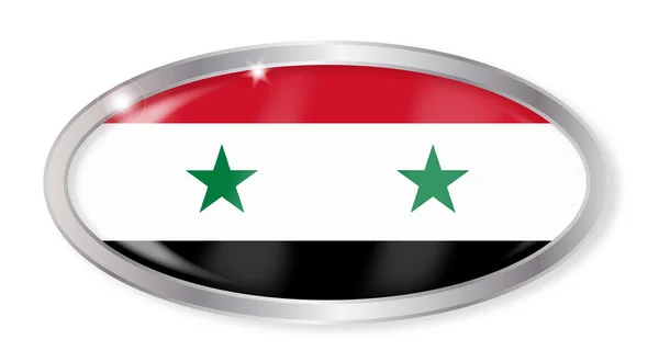Owalny przycisk flagę Syrii — Wektor stockowy