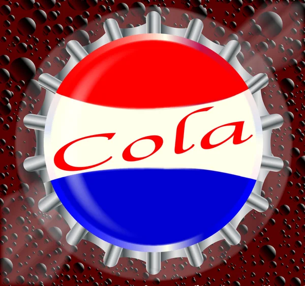 Cola Bottle Cap med bubblor — Stock vektor