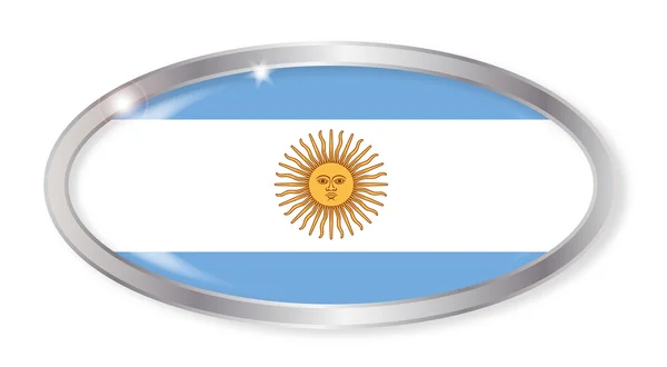Argentina Flag Oval Button — Stock Vector