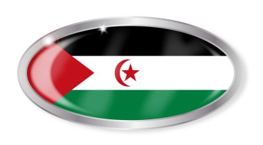 Batı Sahra bayrak Oval düğmesini