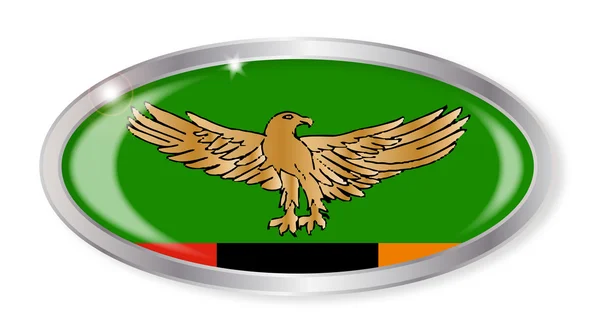 Botão oval de bandeira da Zâmbia — Vetor de Stock
