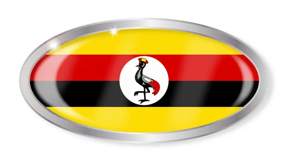Прапор Уганди овальні кнопки — стоковий вектор