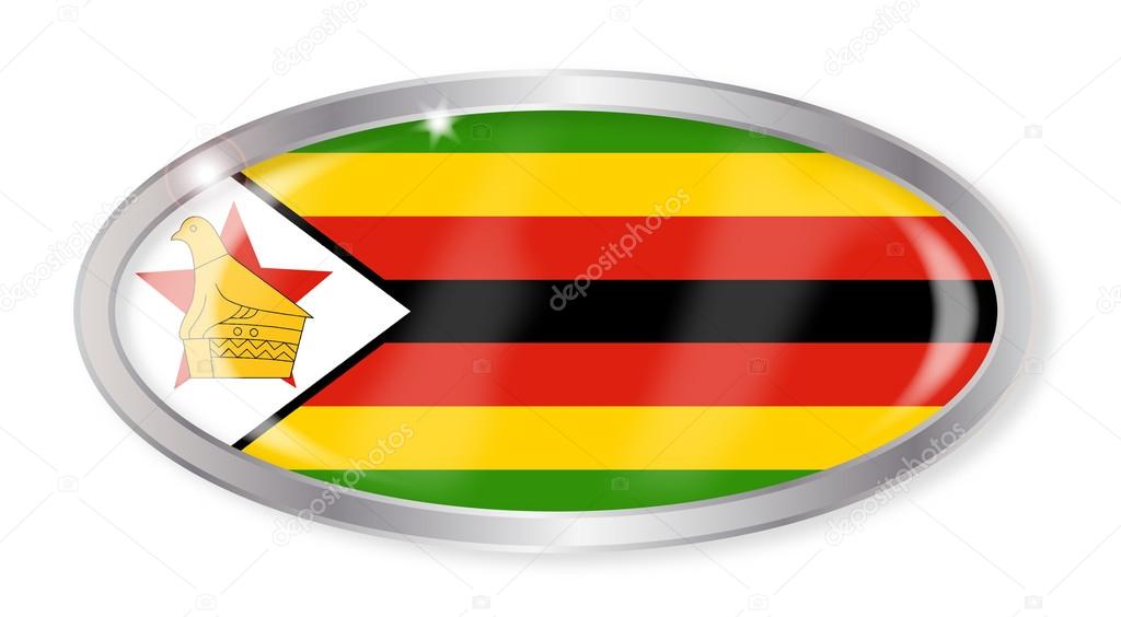 Zimbabwe Flag Oval Button