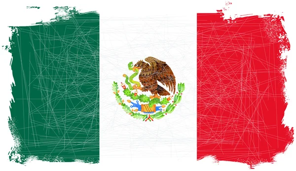 Grunge Bandera Mexicana — Vector de stock