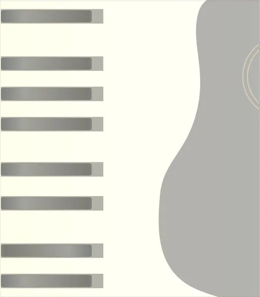 Clés de piano et fond de guitare — Image vectorielle