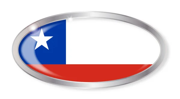 Chile flagga ovala knappen — Stock vektor