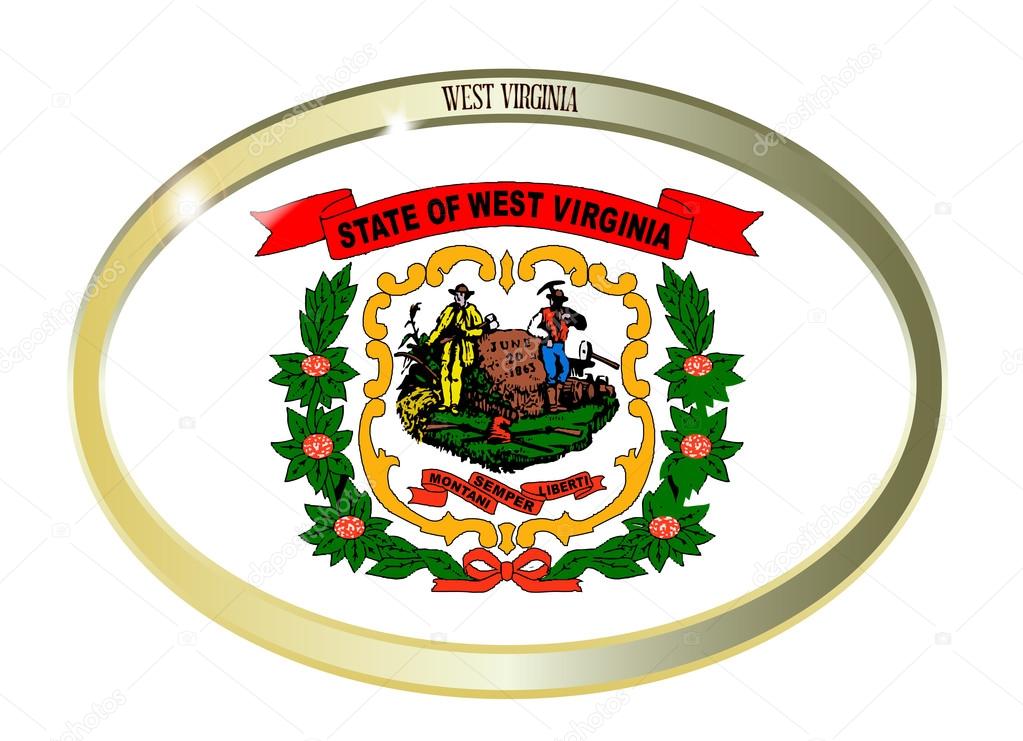 West Virginia State Flag Oval Button