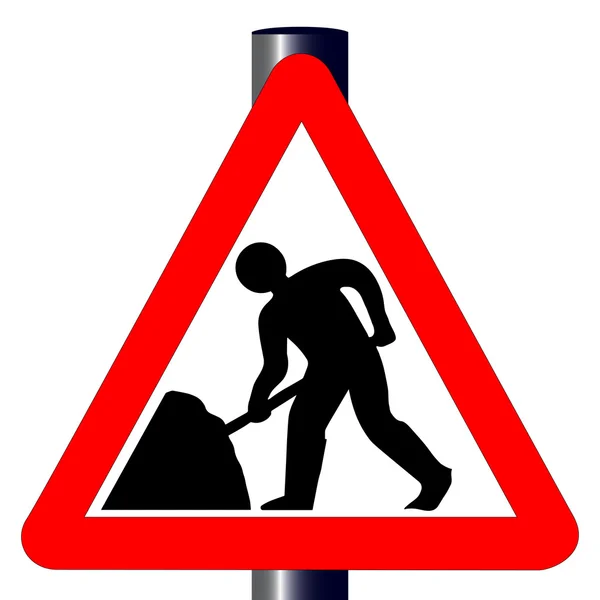 Roadworks Traffic Sign — Stock Vector