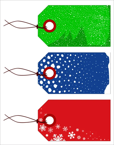 Drie Kerstmis Tags — Stockvector