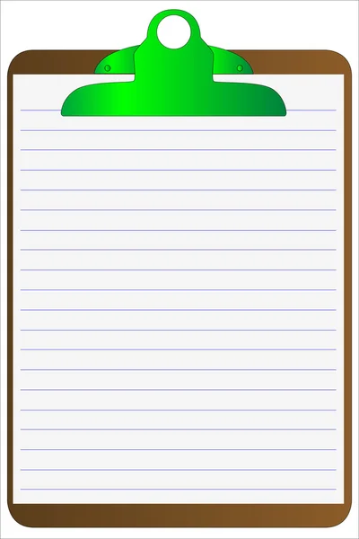 クリップボードと罫線入り用紙 — ストックベクタ