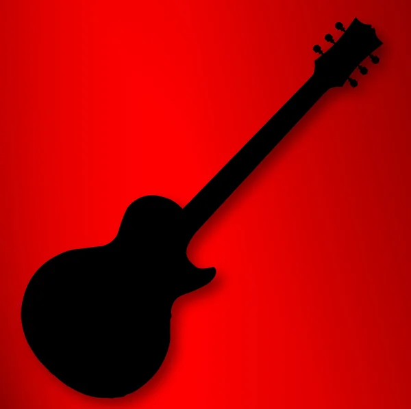 Silhouette der E-Gitarre — Stockvektor