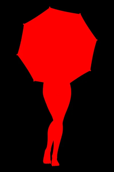Dame derrière le parapluie — Image vectorielle