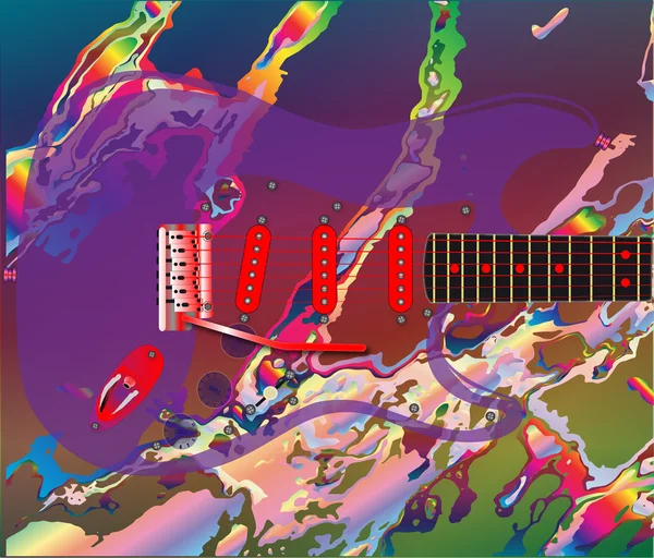 Psychedelischer Gitarrenhintergrund — Stockvektor