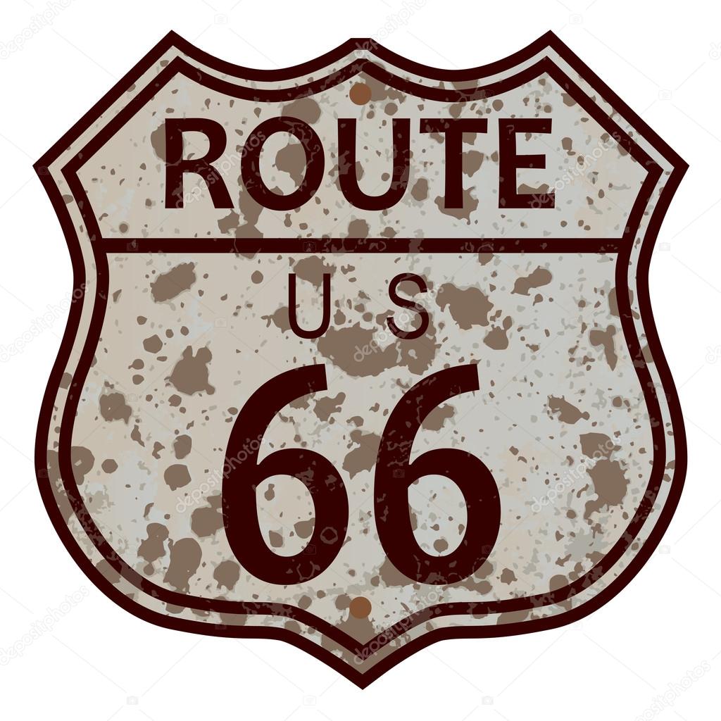 Weathered Route 66 Sign