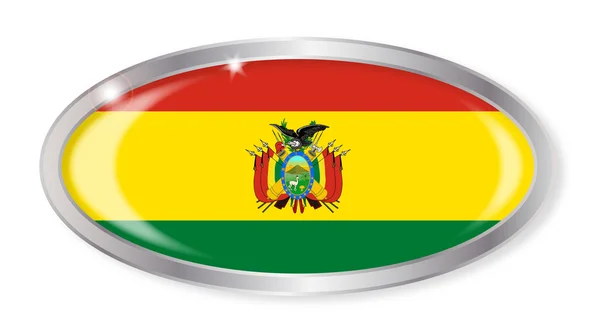 Bolivia flagga ovala knappen — Stock vektor