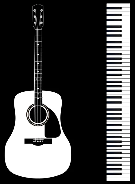 Guitarra dúo de piano — Archivo Imágenes Vectoriales