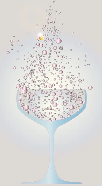 Verre de bulles roses — Image vectorielle