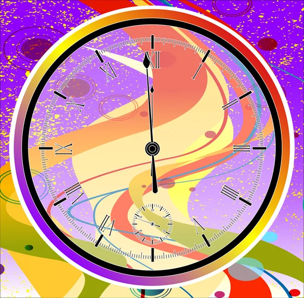 Purple Jazz Midnight Clock — Stock Vector