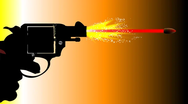 Bränning Snub näsa Revolver — Stock vektor