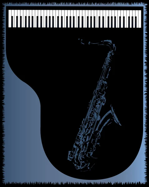 Sax Piano achtergrond — Stockvector