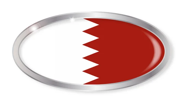 Botão oval da bandeira do Bahrein — Vetor de Stock