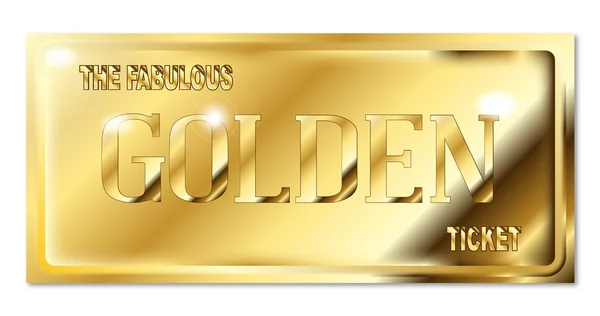 Ein fabelhaftes goldenes Ticket — Stockvektor