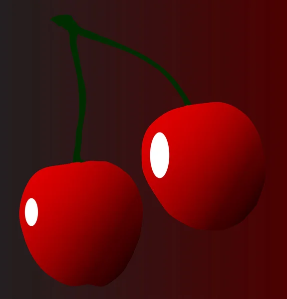 Deux cerises rouges — Image vectorielle