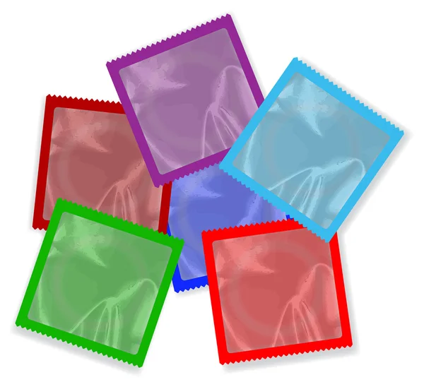 Condom Colour Collection — Stock Vector