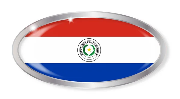 Ovaler Knopf der Flagge Paraguays — Stockvektor