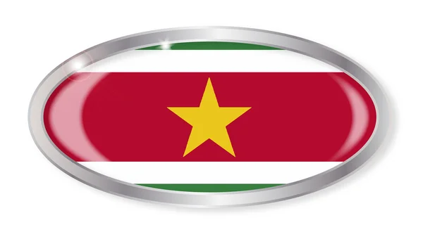 Σουρινάμ σημαία οβάλ κουμπί — Διανυσματικό Αρχείο