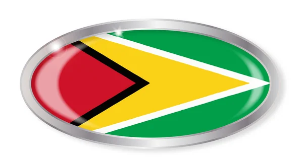 Bouton ovale drapeau Guyana — Image vectorielle