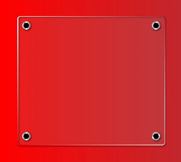 Placa de vidrio en una pared roja — Vector de stock