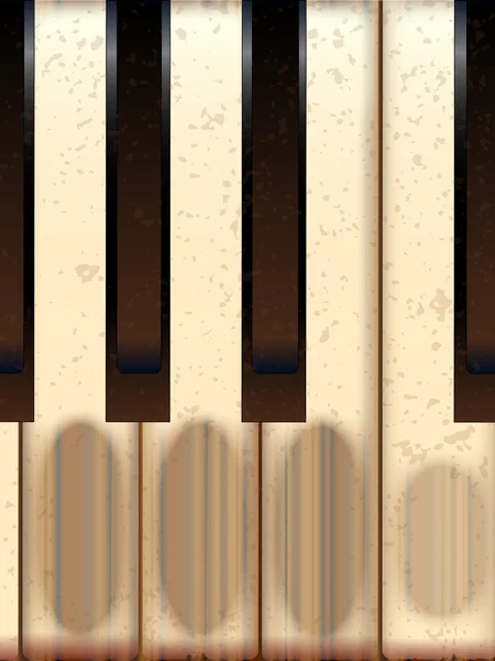 Gamla slitna pianotangenter — Stock vektor